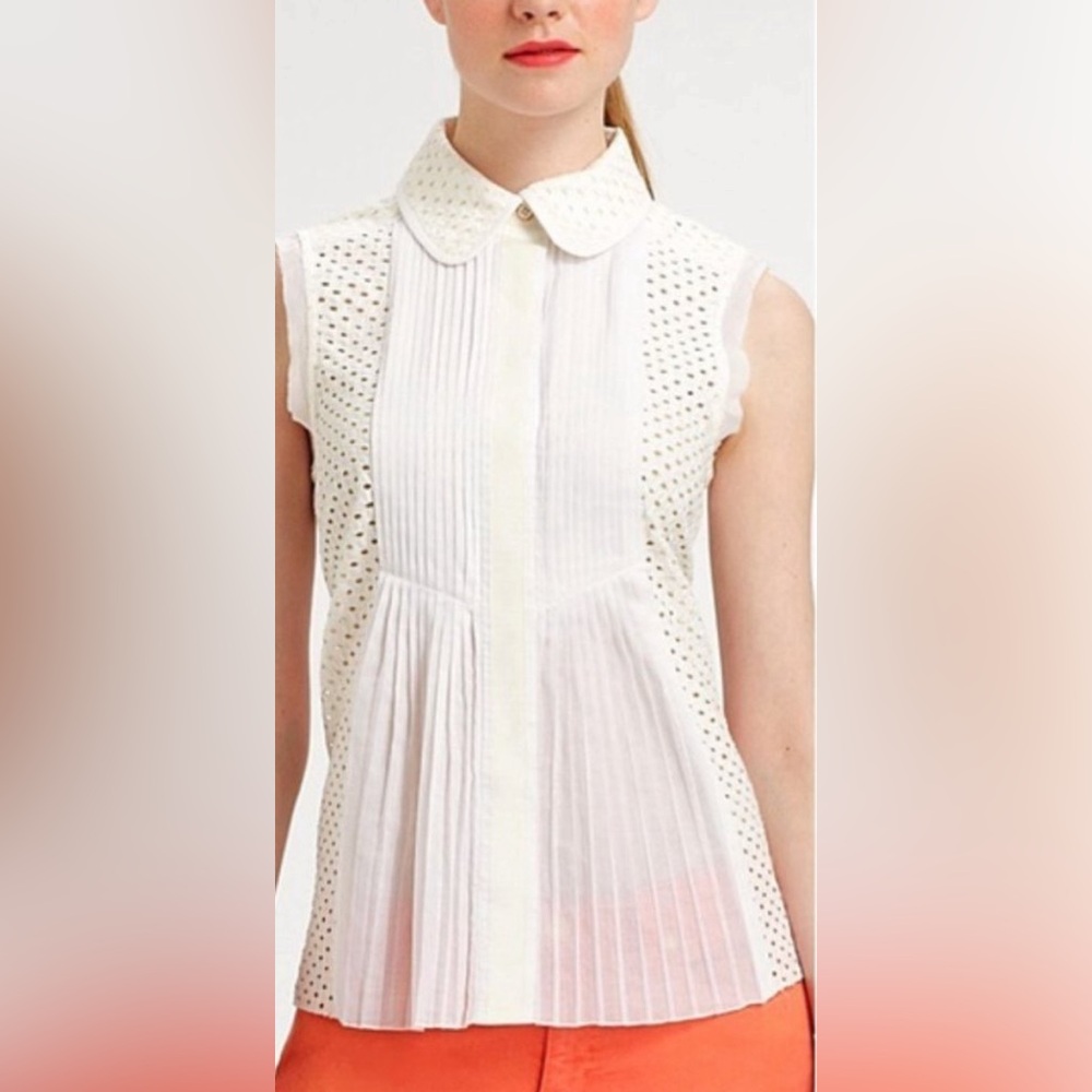 Tory Burch White Sleeveless Blouse - Picture 2 of 14